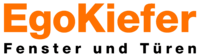 Logo mit dem Schriftzug EgoKiefer in großer oranger Schrift.